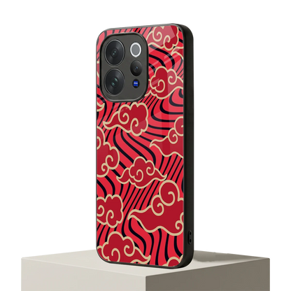 Vermilion Anime vivo v70 mobile cover | shockproof glass phone case