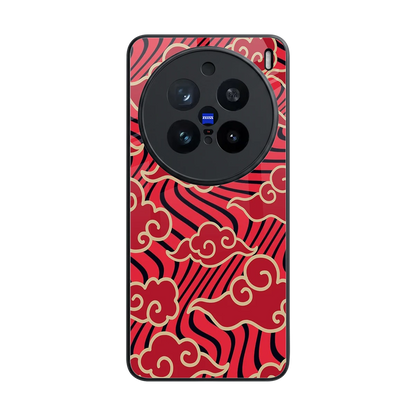Vermilion Anime back phone cover | glass case for vivo x200 pro