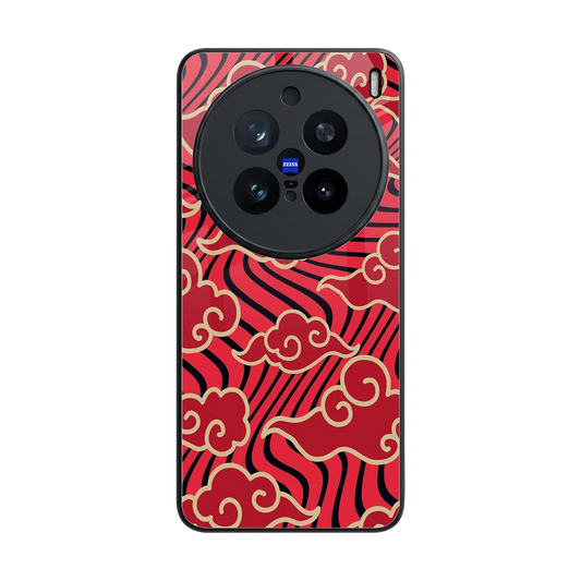 Vermilion Anime back phone cover | glass case for vivo x200 pro