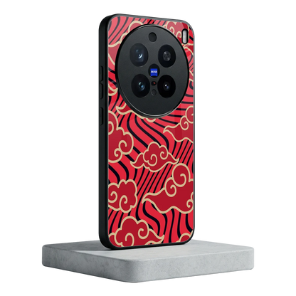 Vermilion Anime vivo x200 pro mobile cover | shockproof glass phone case