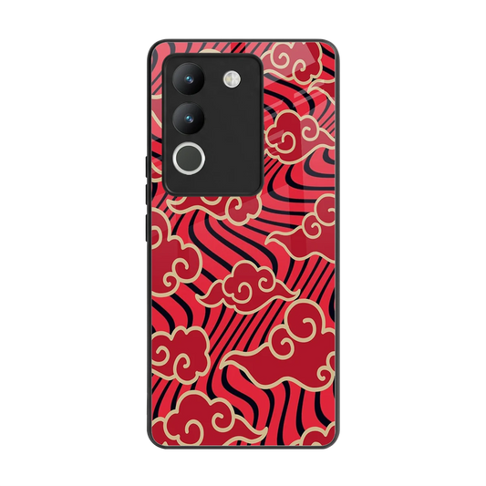 Vermilion Anime back phone cover | glass case for vivo y200 5g