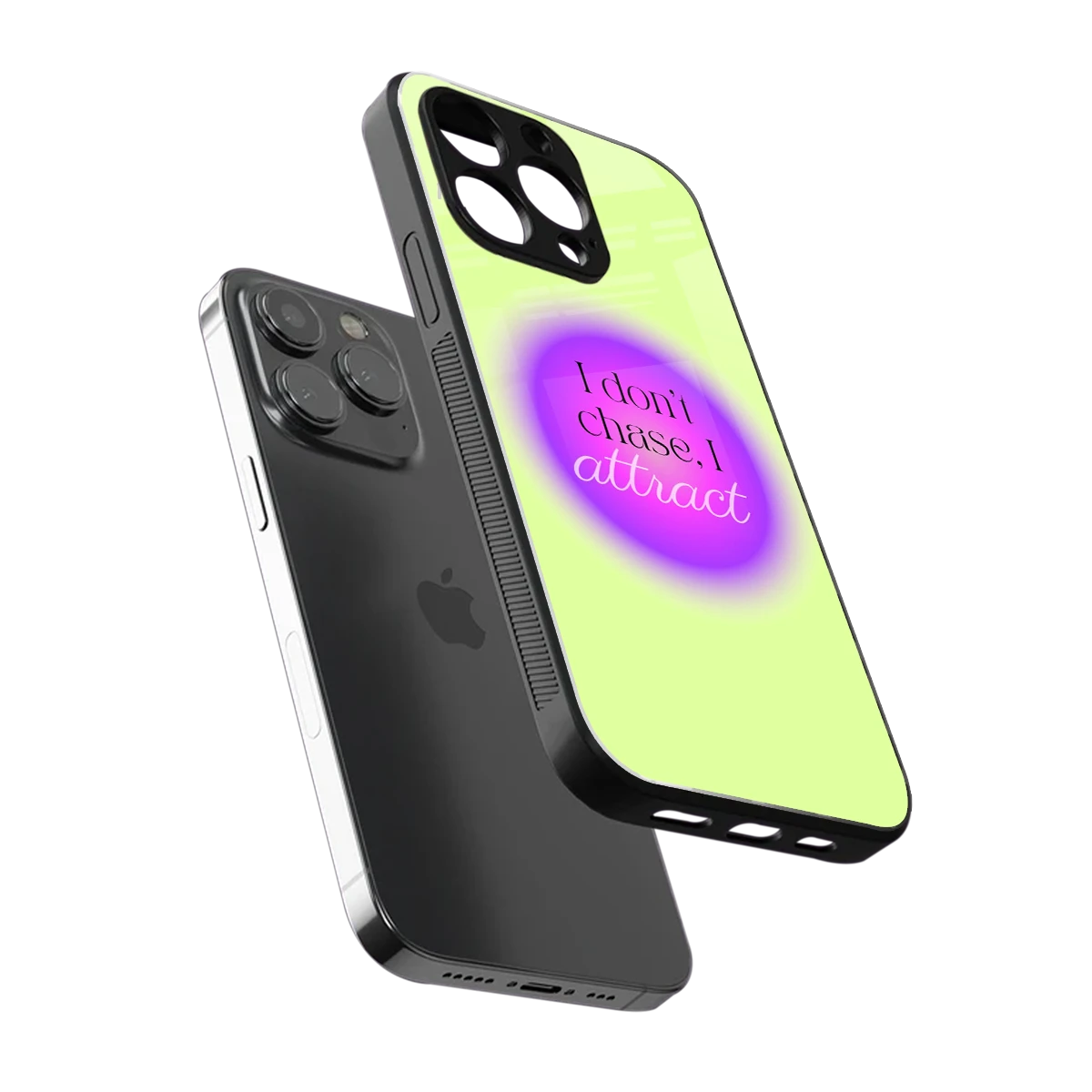 Vibe Magnet sleek iphone 15 pro max cover with tempered glass back and TPU edges
