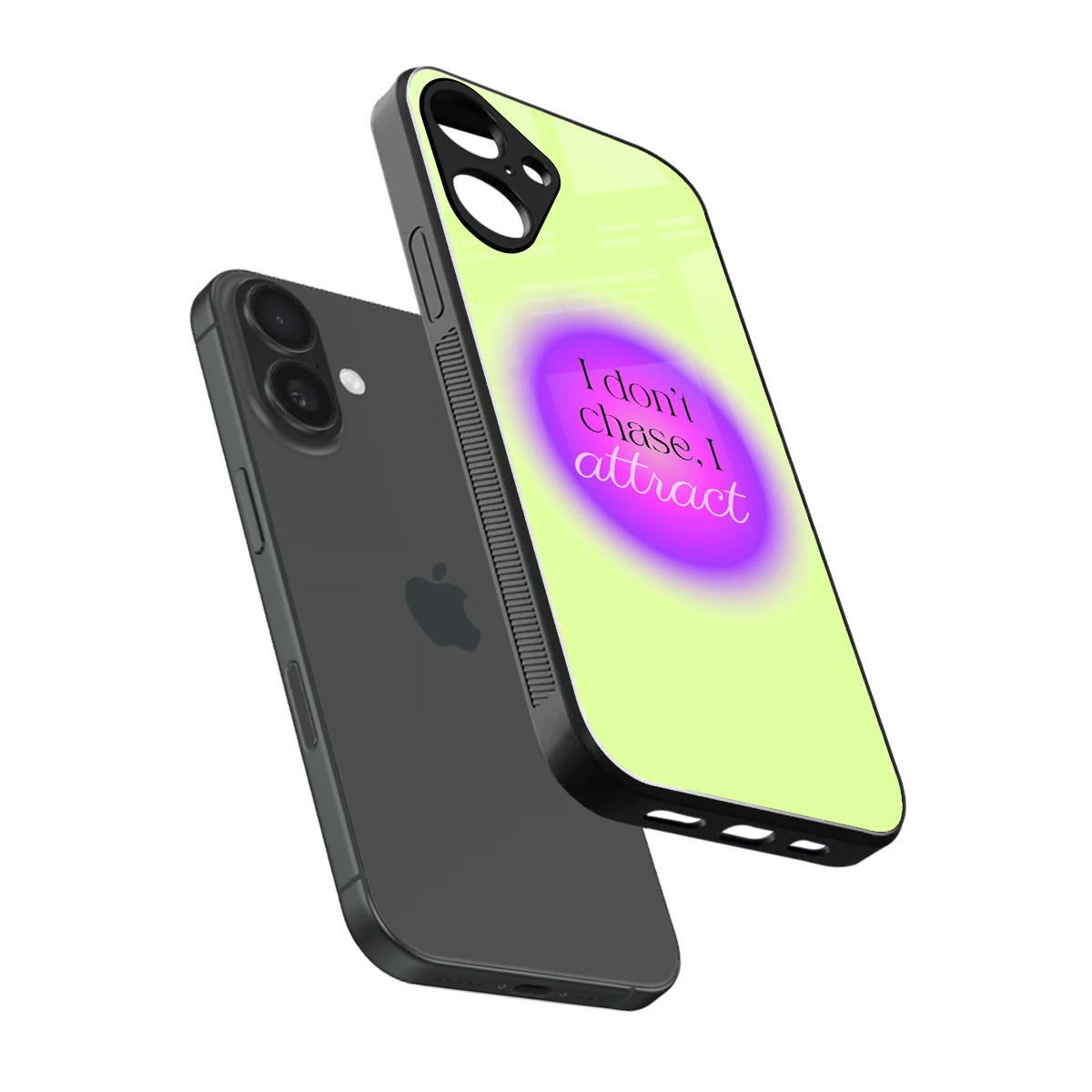 Vibe Magnet sleek iphone 16 plus cover with tempered glass back and TPU edges