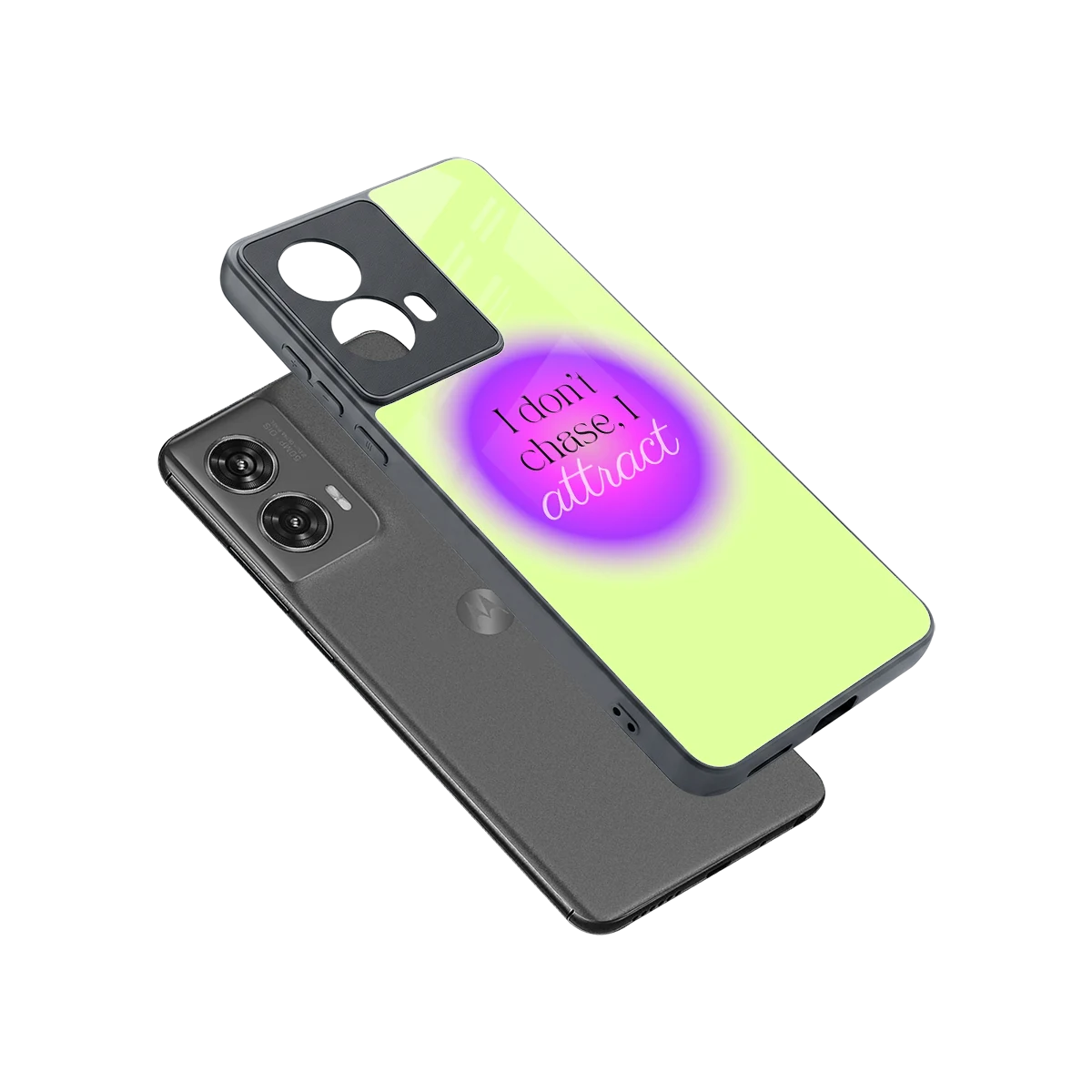 Vibe Magnet sleek motorola edge 50 fusion cover with tempered glass back and TPU edges