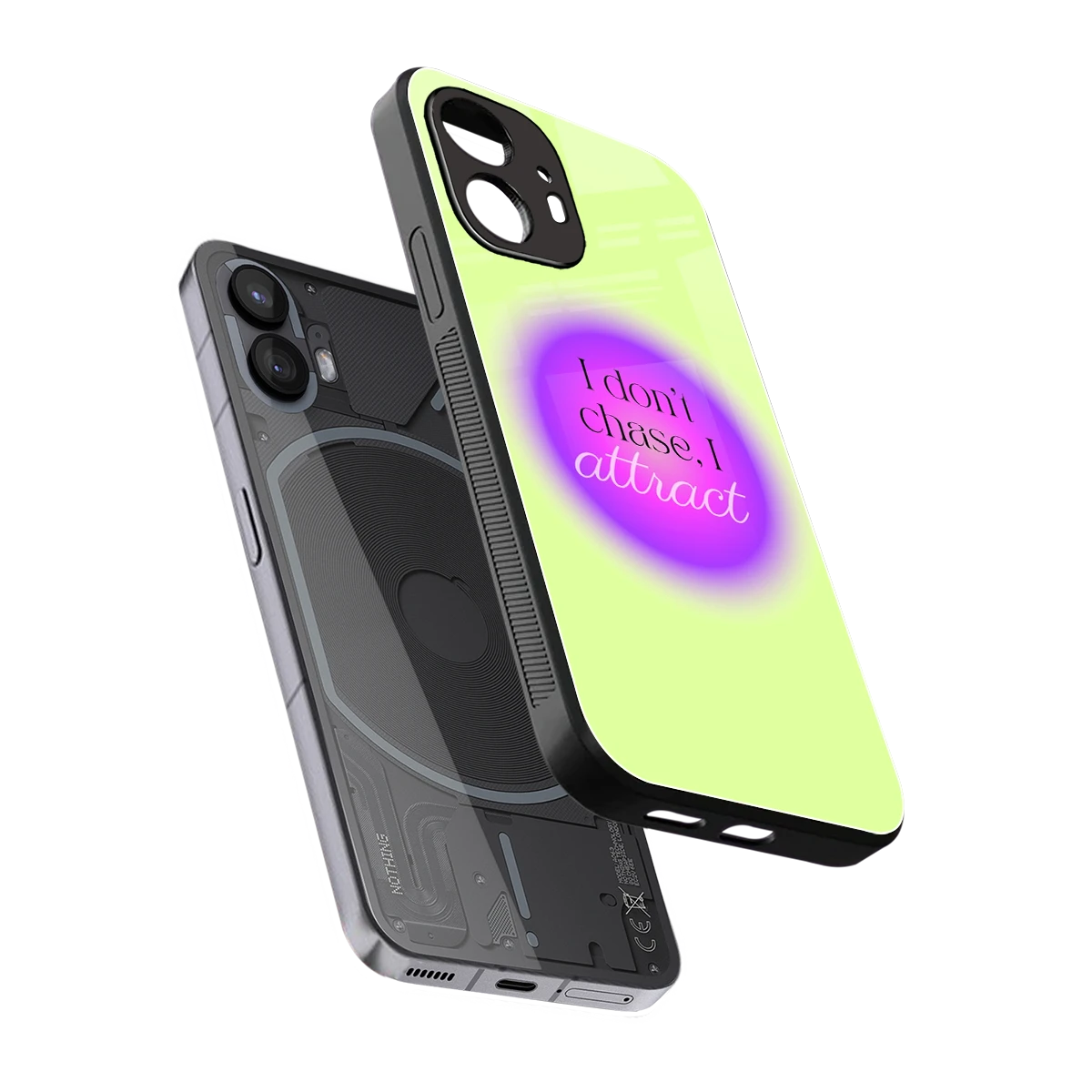 Vibe Magnet sleek nothing phone 2 cover with tempered glass back and TPU edges