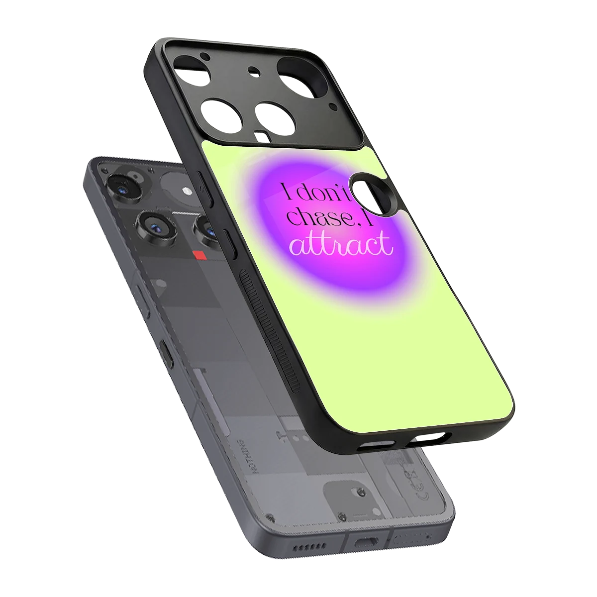 Vibe Magnet sleek nothing phone 3 cover with tempered glass back and TPU edges