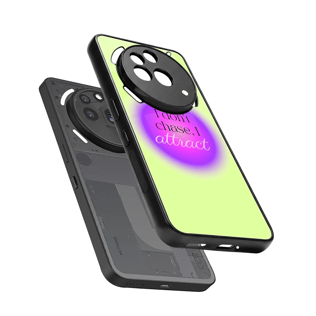 Vibe Magnet sleek nothing phone 3a pro cover with tempered glass back and TPU edges