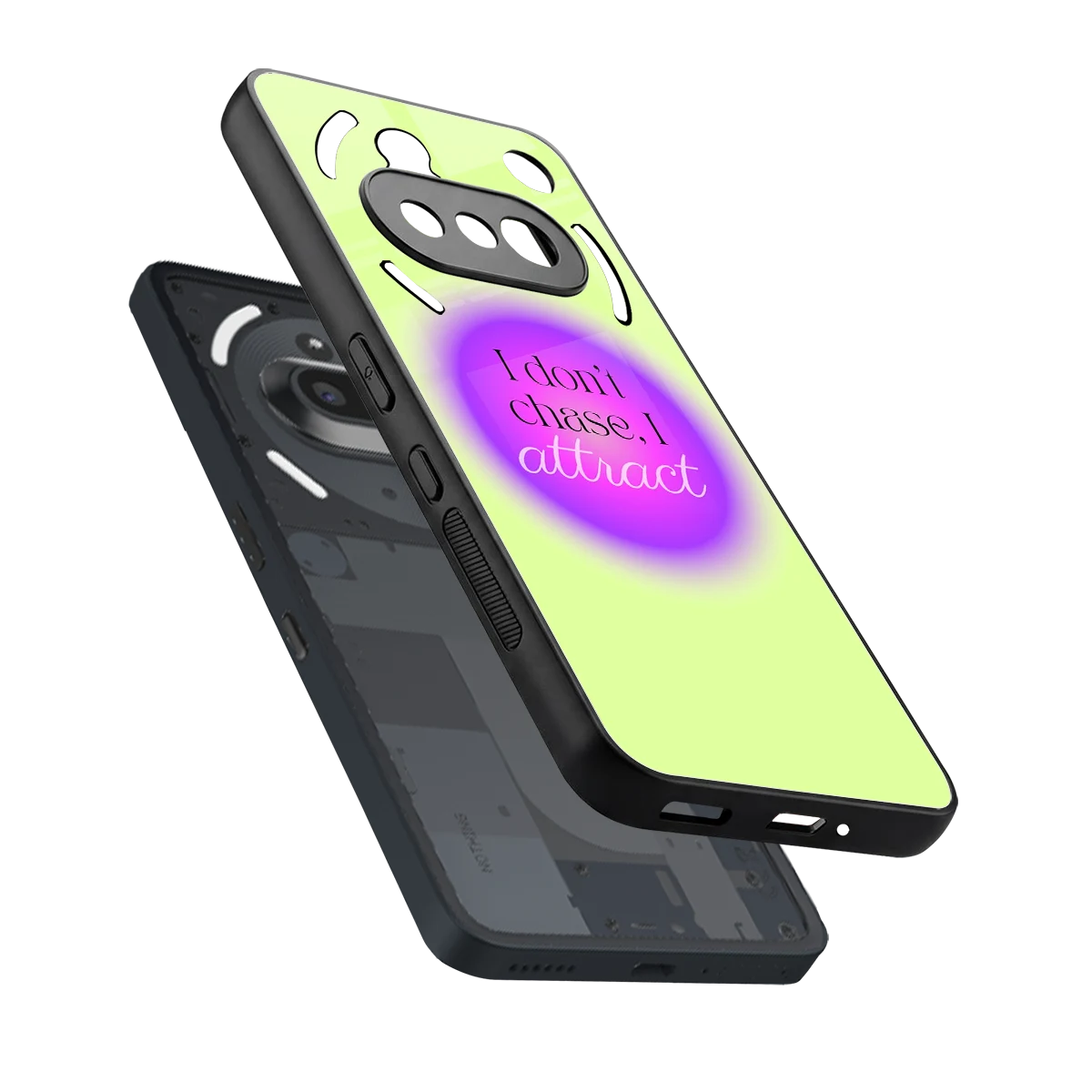 Vibe Magnet sleek nothing phone 3a cover with tempered glass back and TPU edges