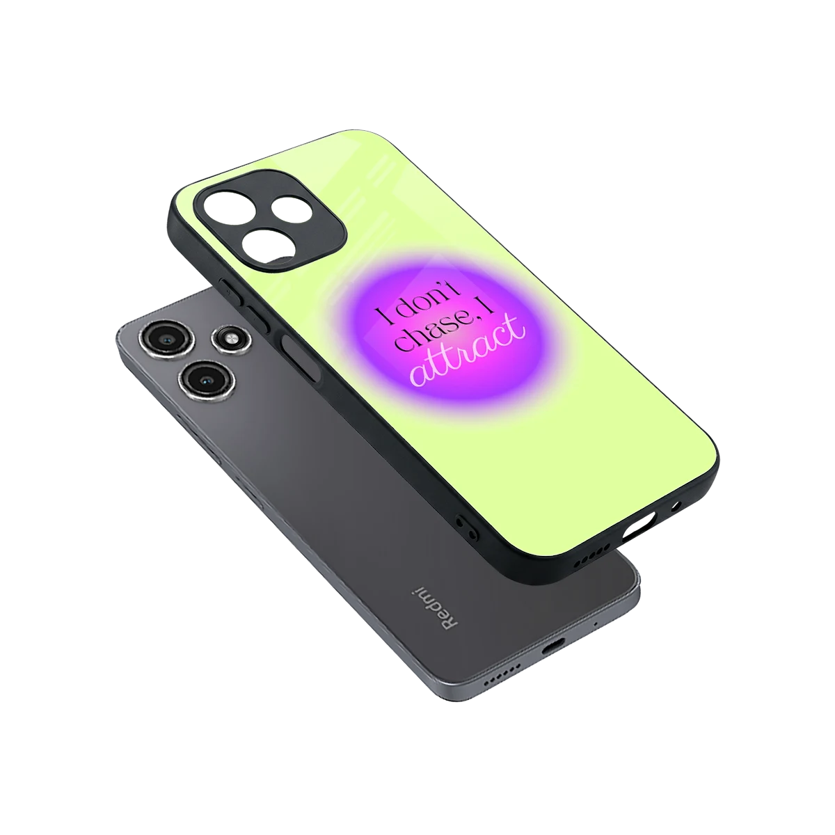 Vibe Magnet sleek redmi 12 5g cover with tempered glass back and TPU edges
