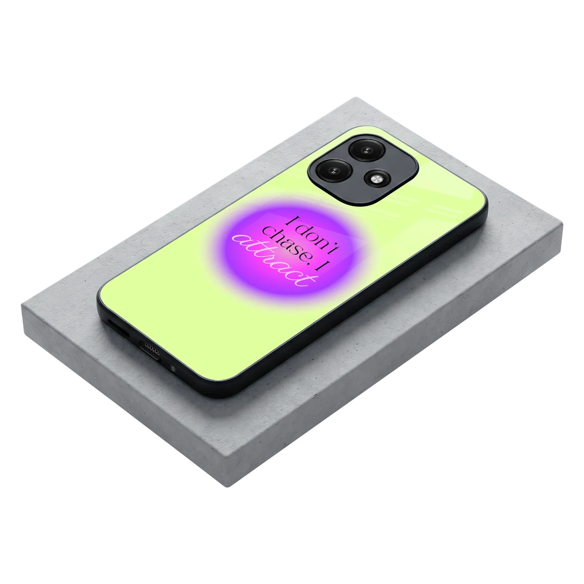 Vibe Magnet stylish phone case for redmi 12 5g | glossy glass and slim fit
