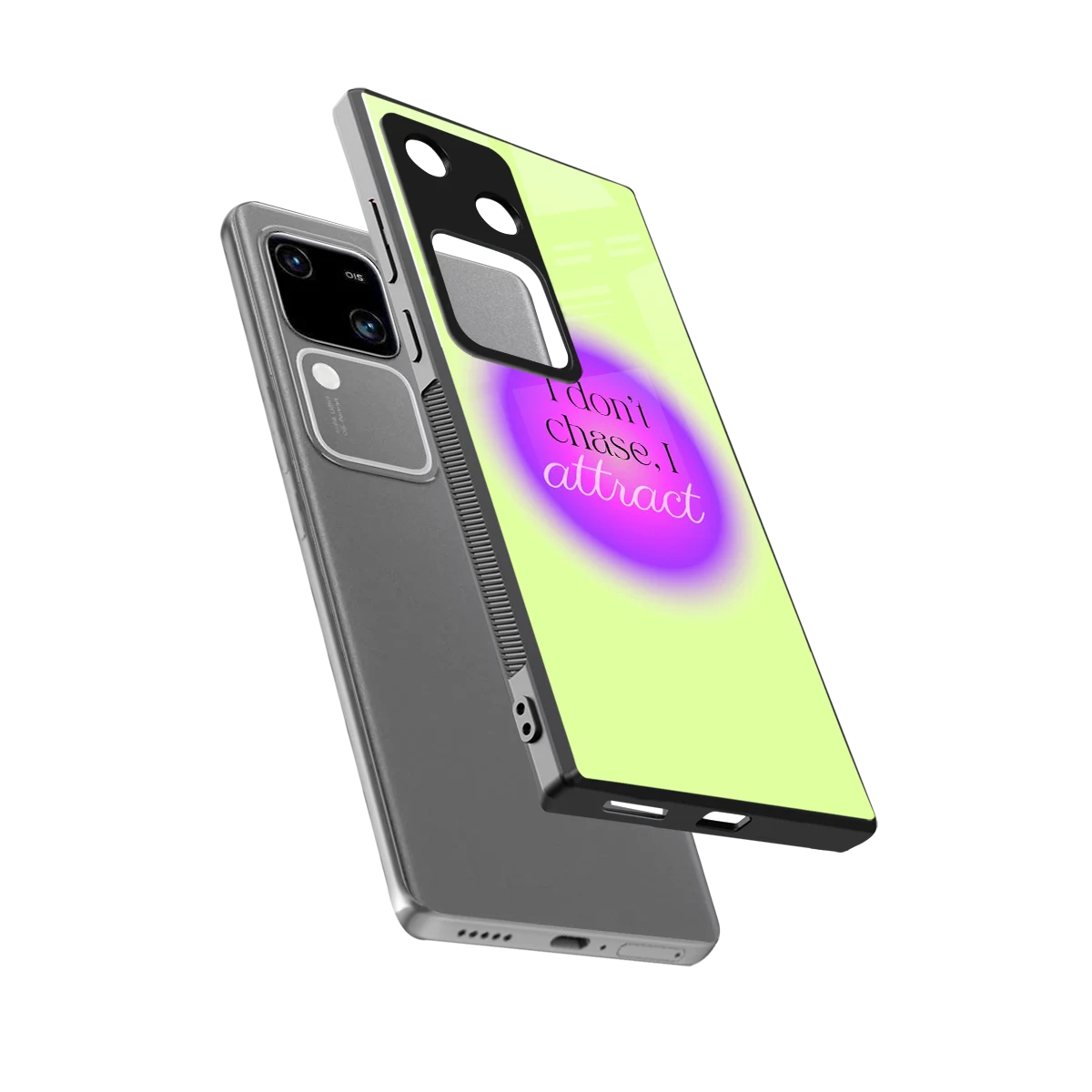 Vibe Magnet sleek vivo v30 cover with tempered glass back and TPU edges