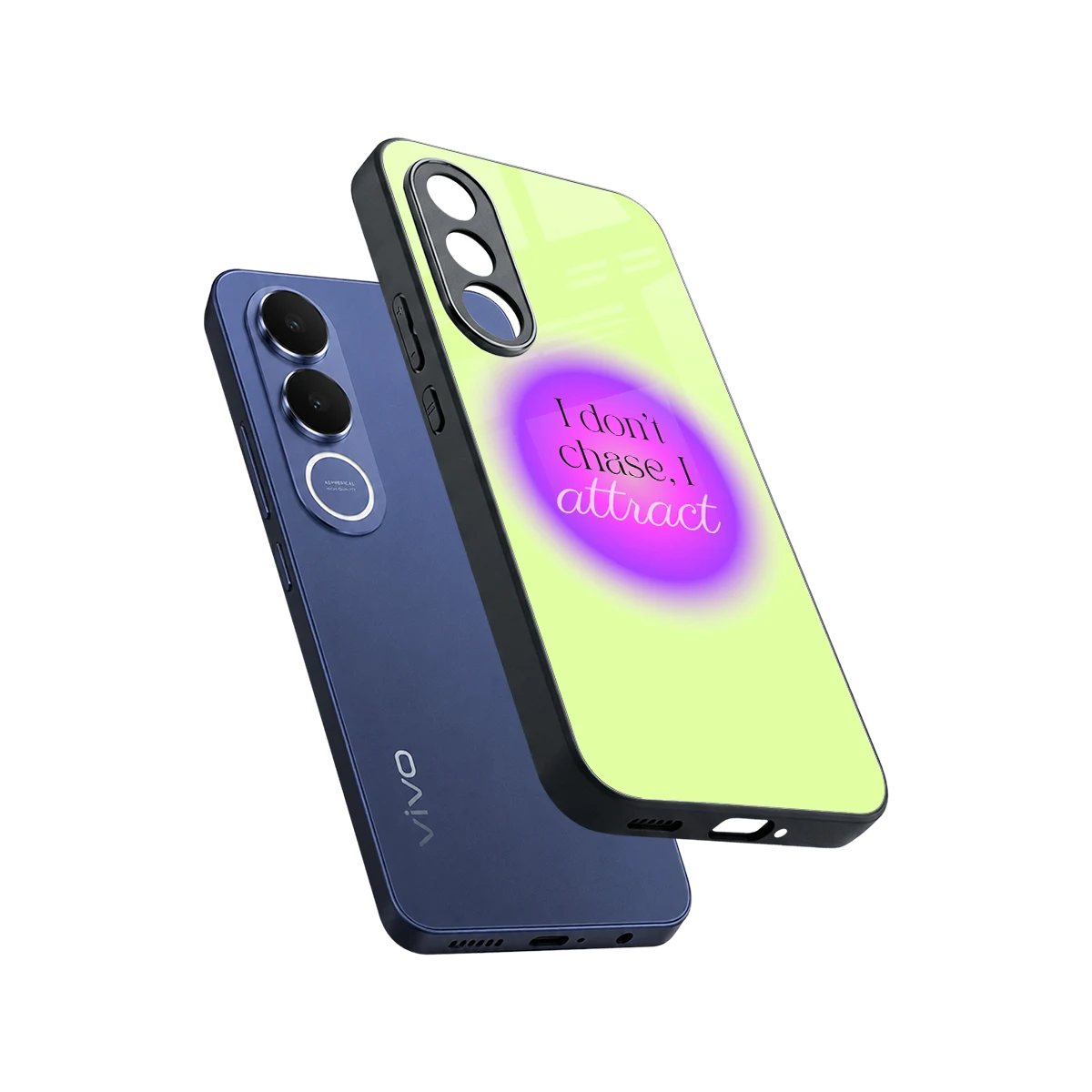 Vibe Magnet sleek vivo v70 fe cover with tempered glass back and TPU edges