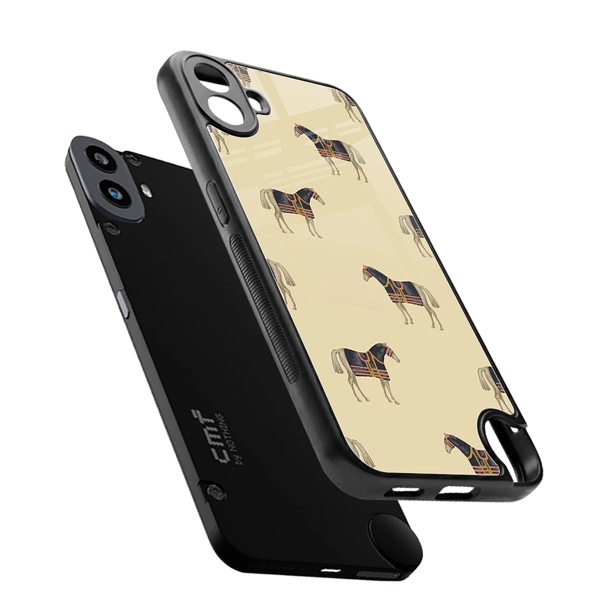 Vintage Rider sleek cmf nothing phone 1 cover with tempered glass back and TPU edges