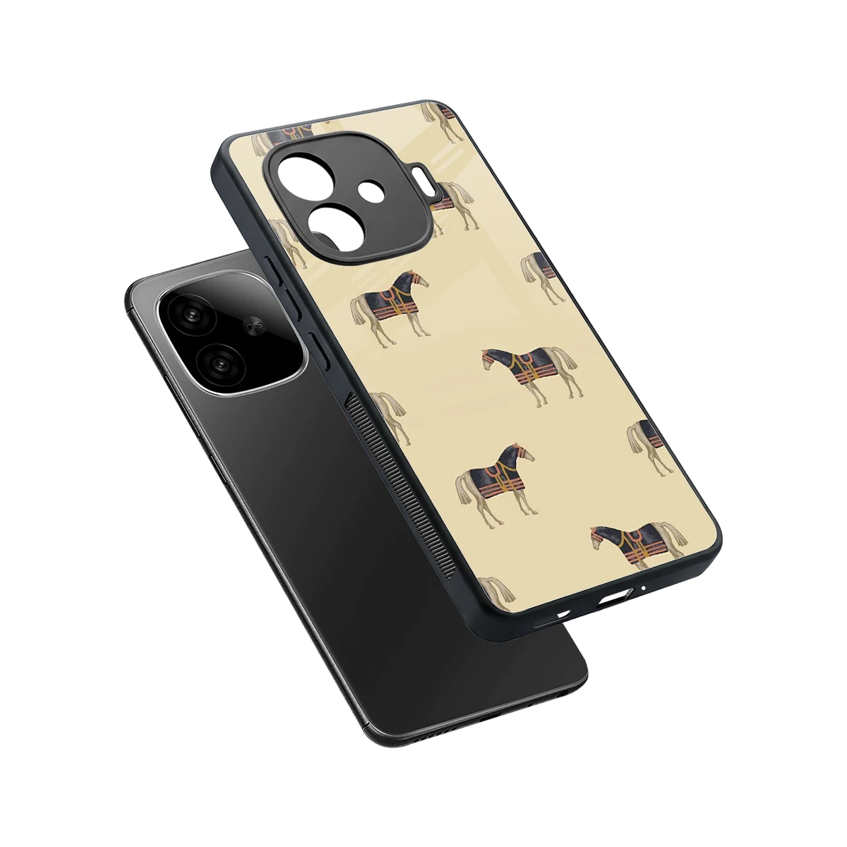 Vintage Rider sleek iqoo neo 10r 5g cover with tempered glass back and TPU edges