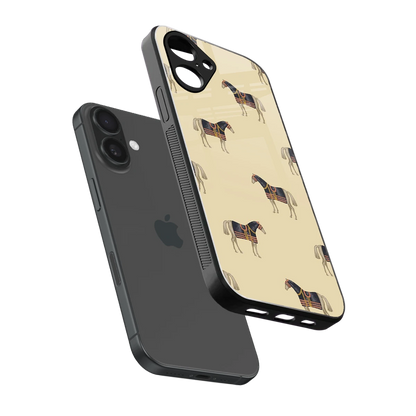 Vintage Rider sleek iPhone 16 cover with tempered glass back and TPU edges