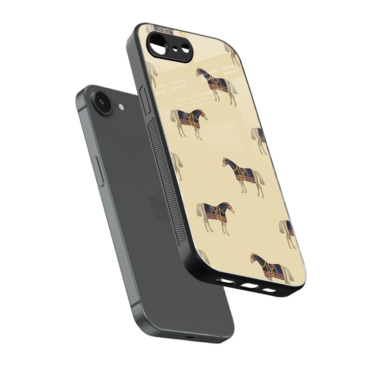 Vintage Rider sleek iphone 16e cover with tempered glass back and TPU edges