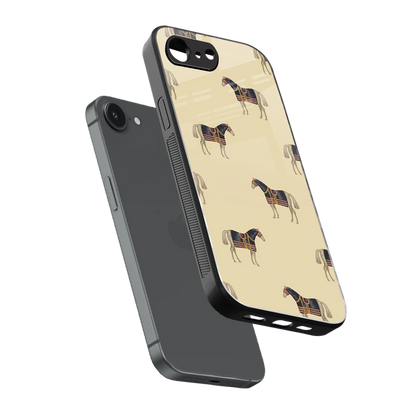 Vintage Rider sleek iphone 16e cover with tempered glass back and TPU edges