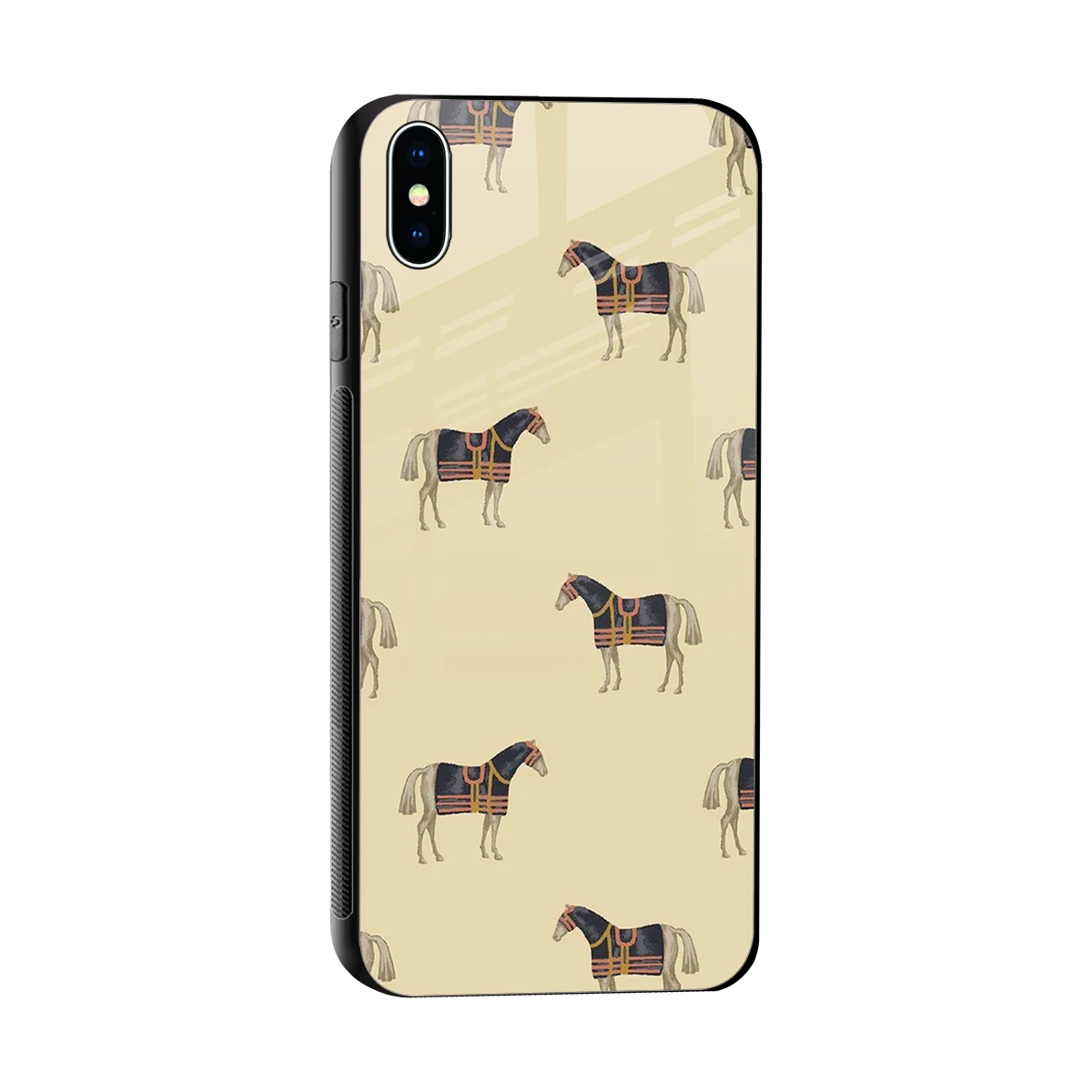 Vintage Rider sleek iphone xs max cover with tempered glass back and TPU edges