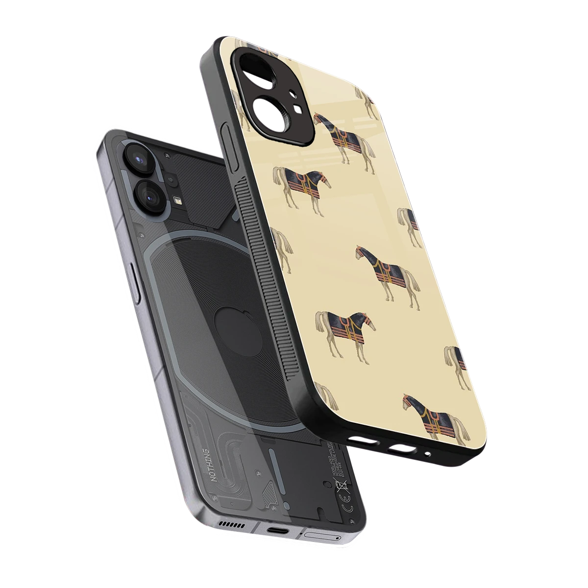 Vintage Rider sleek nothing phone 1 cover with tempered glass back and TPU edges
