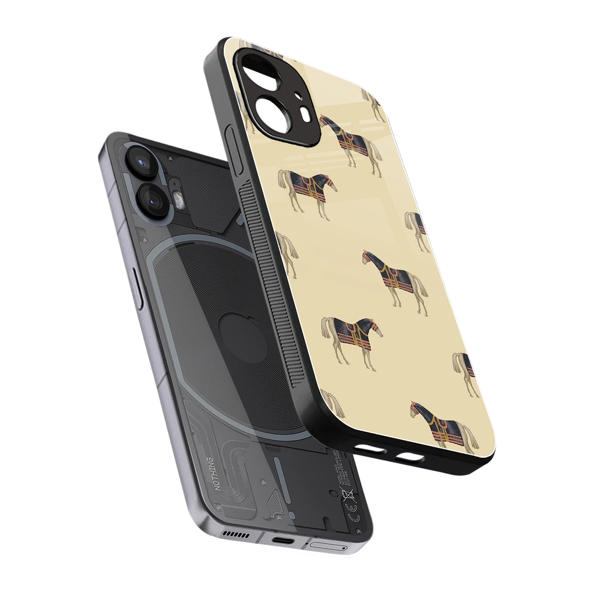 Vintage Rider sleek nothing phone 2 cover with tempered glass back and TPU edges
