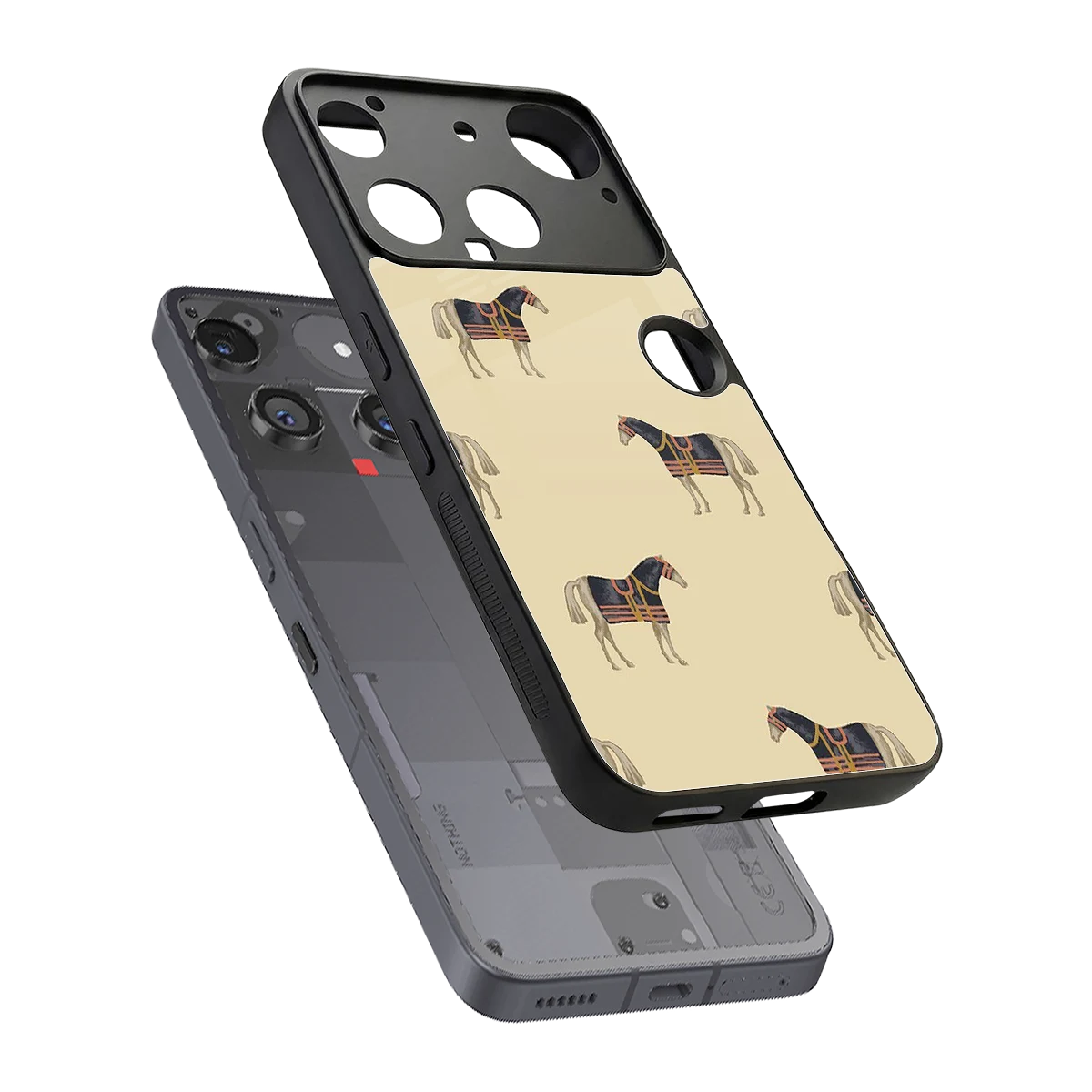 Vintage Rider sleek nothing phone 3 cover with tempered glass back and TPU edges