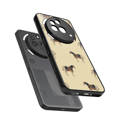 Vintage Rider sleek nothing phone 3a pro cover with tempered glass back and TPU edges