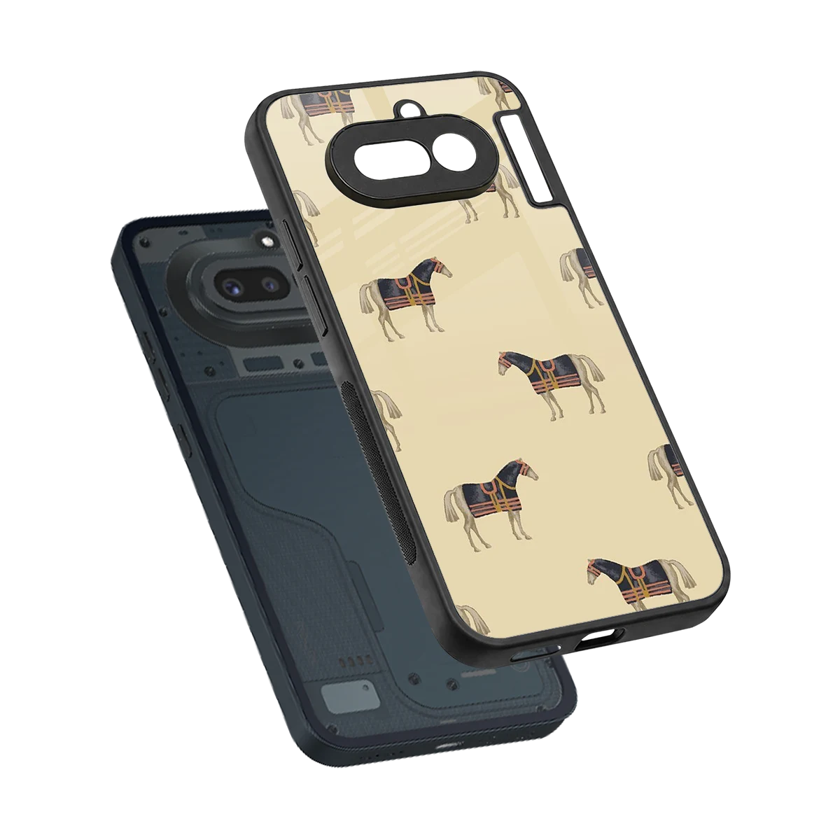 Vintage Rider sleek nothing phone 4a cover with tempered glass back and TPU edges