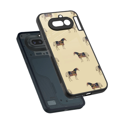 Vintage Rider sleek nothing phone 4a cover with tempered glass back and TPU edges