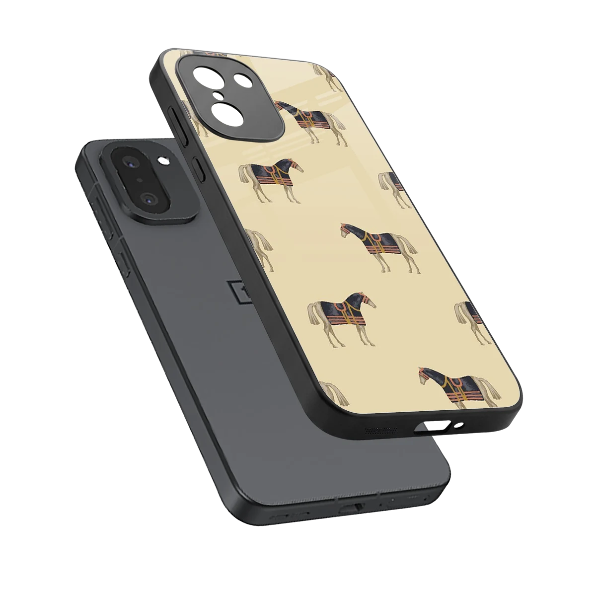 Vintage Rider sleek oneplus 15r cover with tempered glass back and TPU edges