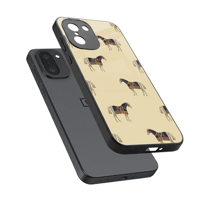 Vintage Rider sleek oneplus 15r cover with tempered glass back and TPU edges