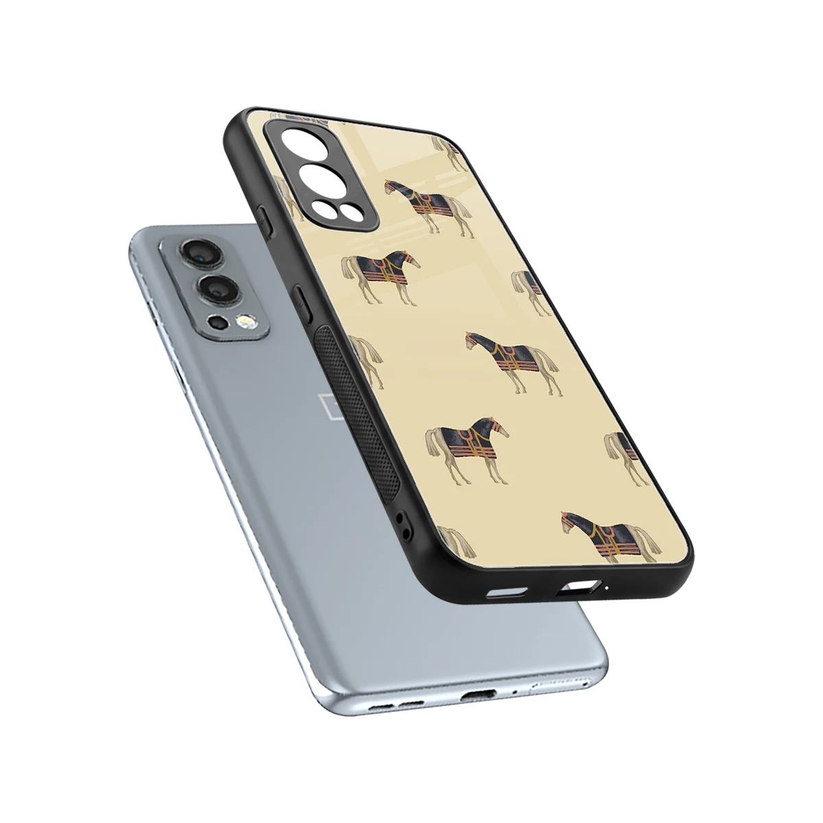 Vintage Rider sleek oneplus nord 2 cover with tempered glass back and TPU edges