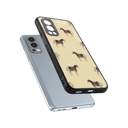 Vintage Rider sleek oneplus nord 2 cover with tempered glass back and TPU edges