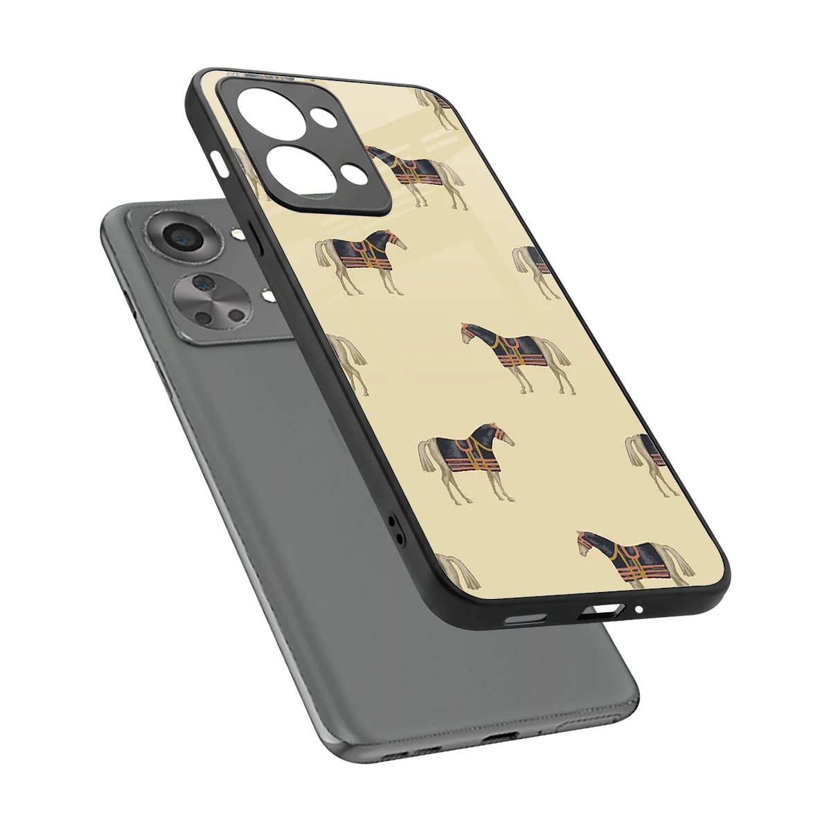 Vintage Rider sleek oneplus nord 2t cover with tempered glass back and TPU edges
