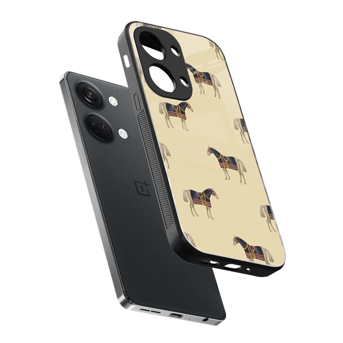 Vintage Rider sleek oneplus nord 3 cover with tempered glass back and TPU edges