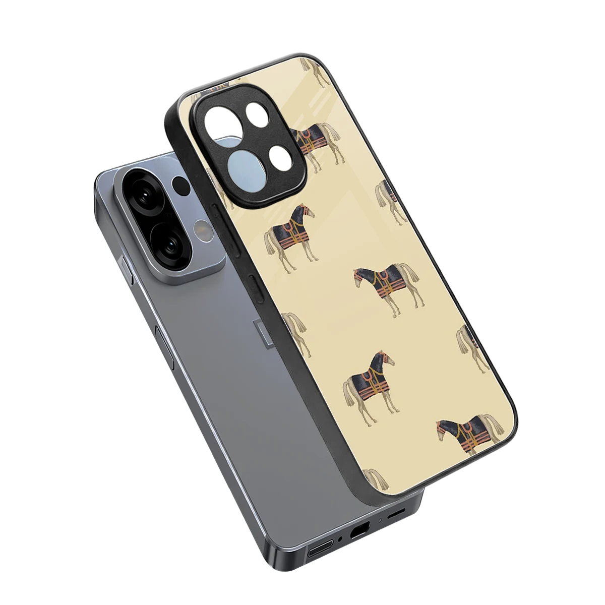 Vintage Rider sleek oppo k13 5g cover with tempered glass back and TPU edges