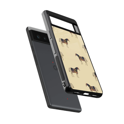 Vintage Rider sleek google pixel 6 cover with tempered glass back and TPU edges