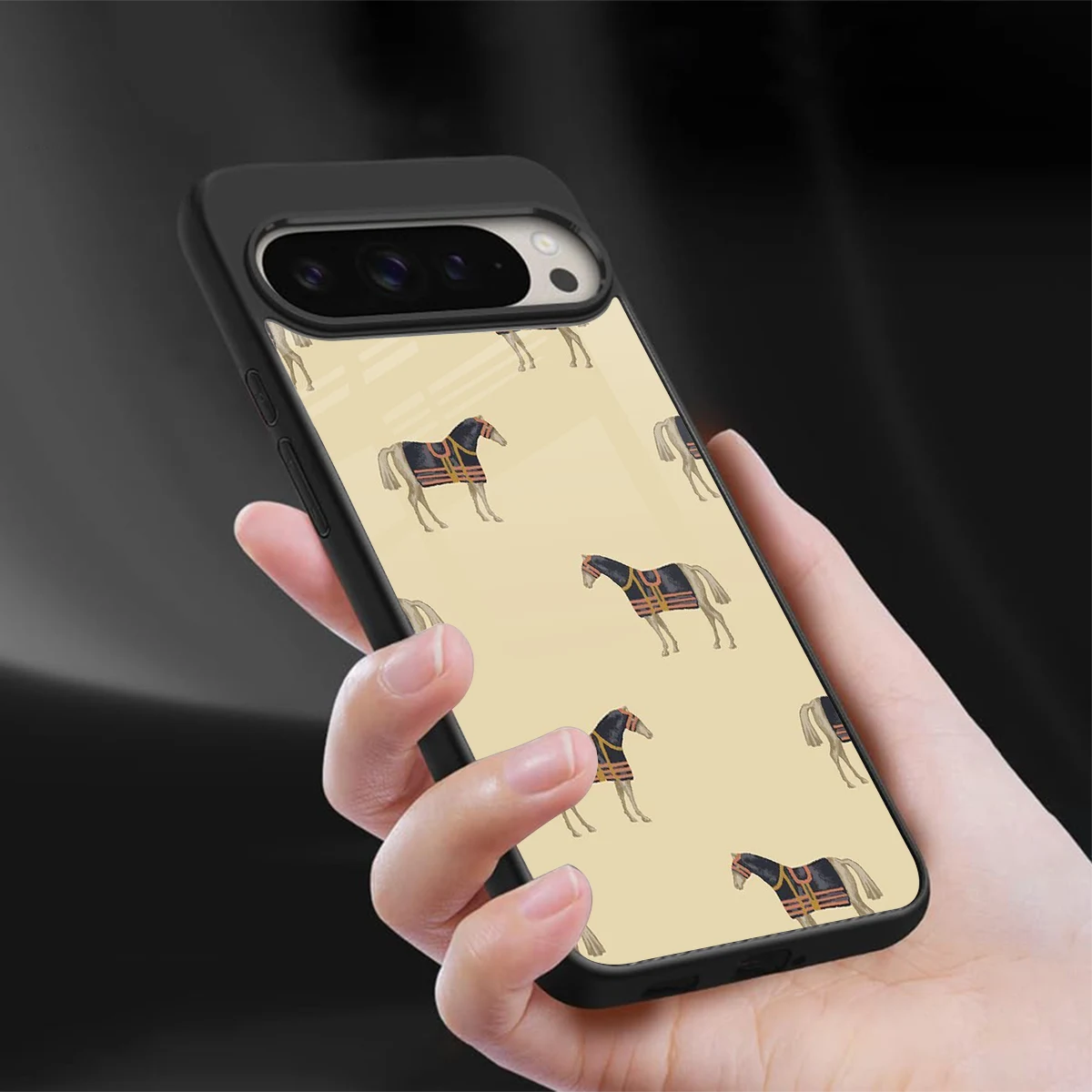 Vintage Rider sleek google pixel 9 pro xl cover with tempered glass back and TPU edges