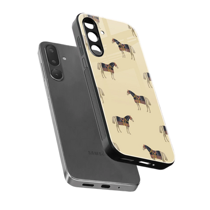 Vintage Rider sleek samsung galaxy m56 5g cover with tempered glass back and TPU edges