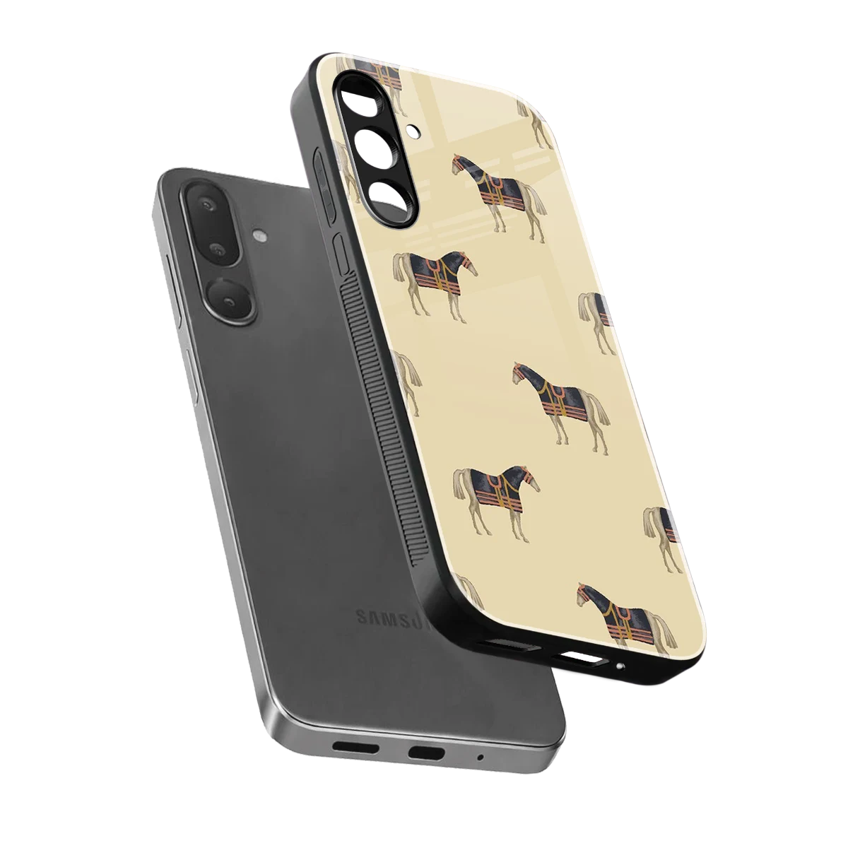 Vintage Rider sleek samsung galaxy m36 5g cover with tempered glass back and TPU edges
