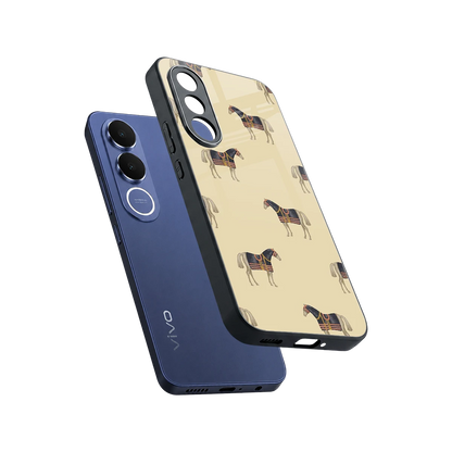 Vintage Rider sleek vivo v70 fe cover with tempered glass back and TPU edges