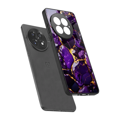 Violet Luxe sleek oneplus 13 cover with tempered glass back and TPU edges