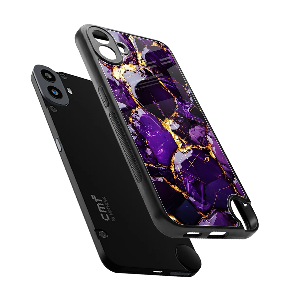 Violet Luxe sleek cmf nothing phone 1 cover with tempered glass back and TPU edges
