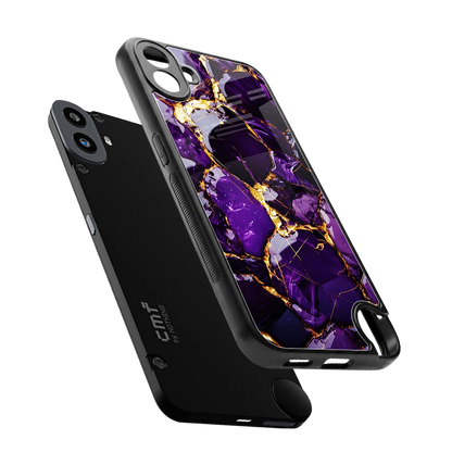 Violet Luxe sleek cmf nothing phone 1 cover with tempered glass back and TPU edges