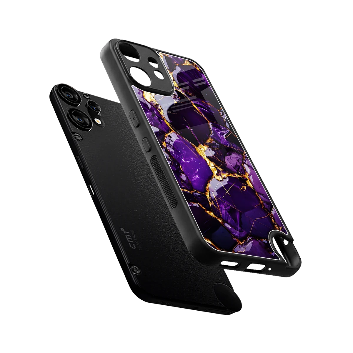 Violet Luxe sleek cmf nothing phone 2 pro cover with tempered glass back and TPU edges