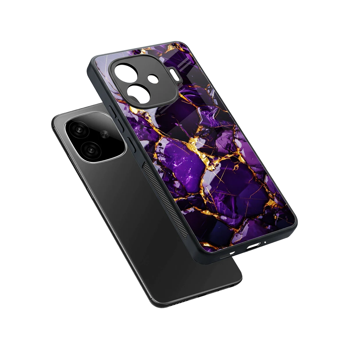 Violet Luxe sleek iqoo neo 10r 5g cover with tempered glass back and TPU edges