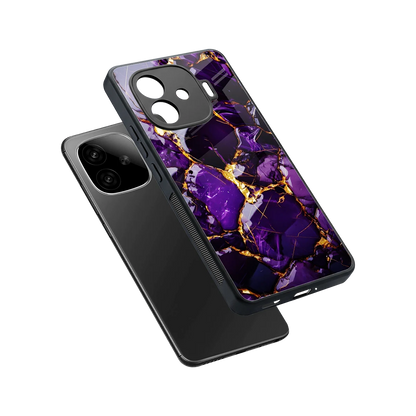 Violet Luxe sleek iqoo neo 10r 5g cover with tempered glass back and TPU edges