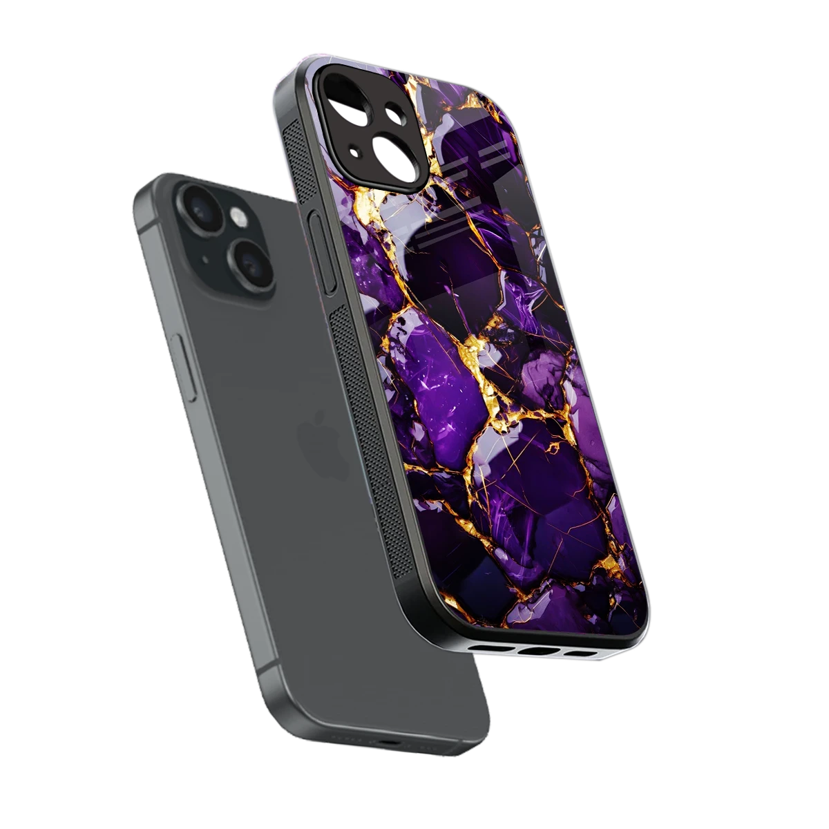 Violet Luxe sleek iphone 13 cover with tempered glass back and TPU edges