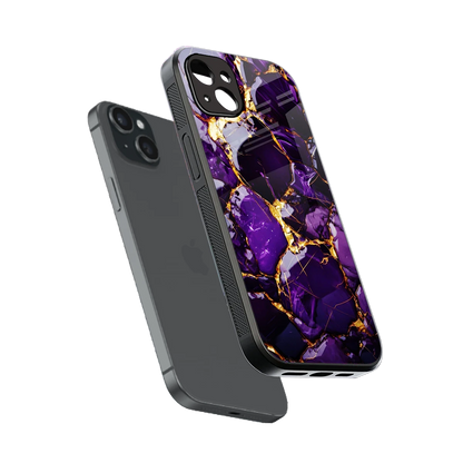 Violet Luxe sleek iphone 14 plus cover with tempered glass back and TPU edges