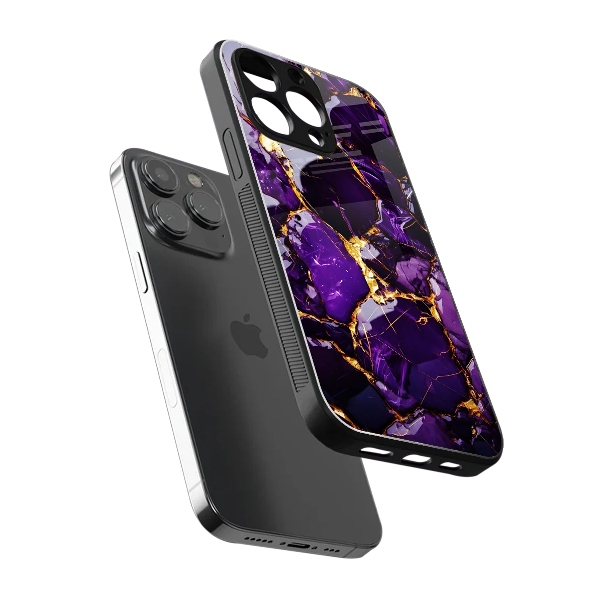 Violet Luxe sleek iphone 16 pro max cover with tempered glass back and TPU edges