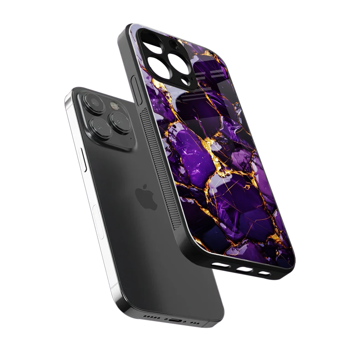 Violet Luxe sleek iphone 16 pro cover with tempered glass back and TPU edges